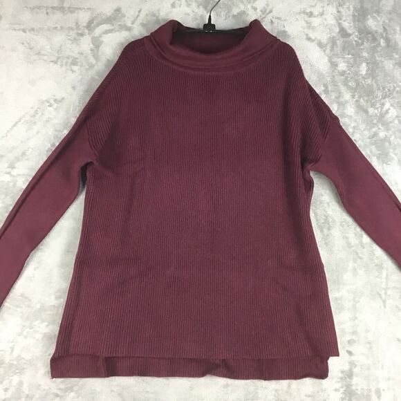 Devotion by Cyrus Women’s Small Maroon Ribbed Tunic Sweater Cowl Neck - Picture 7 of 14